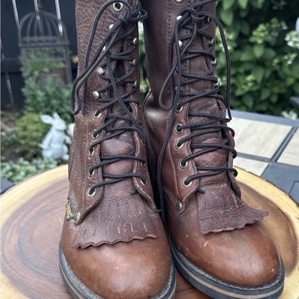 Rhino Boots Brown Leather Men's 6 1/2 lace up